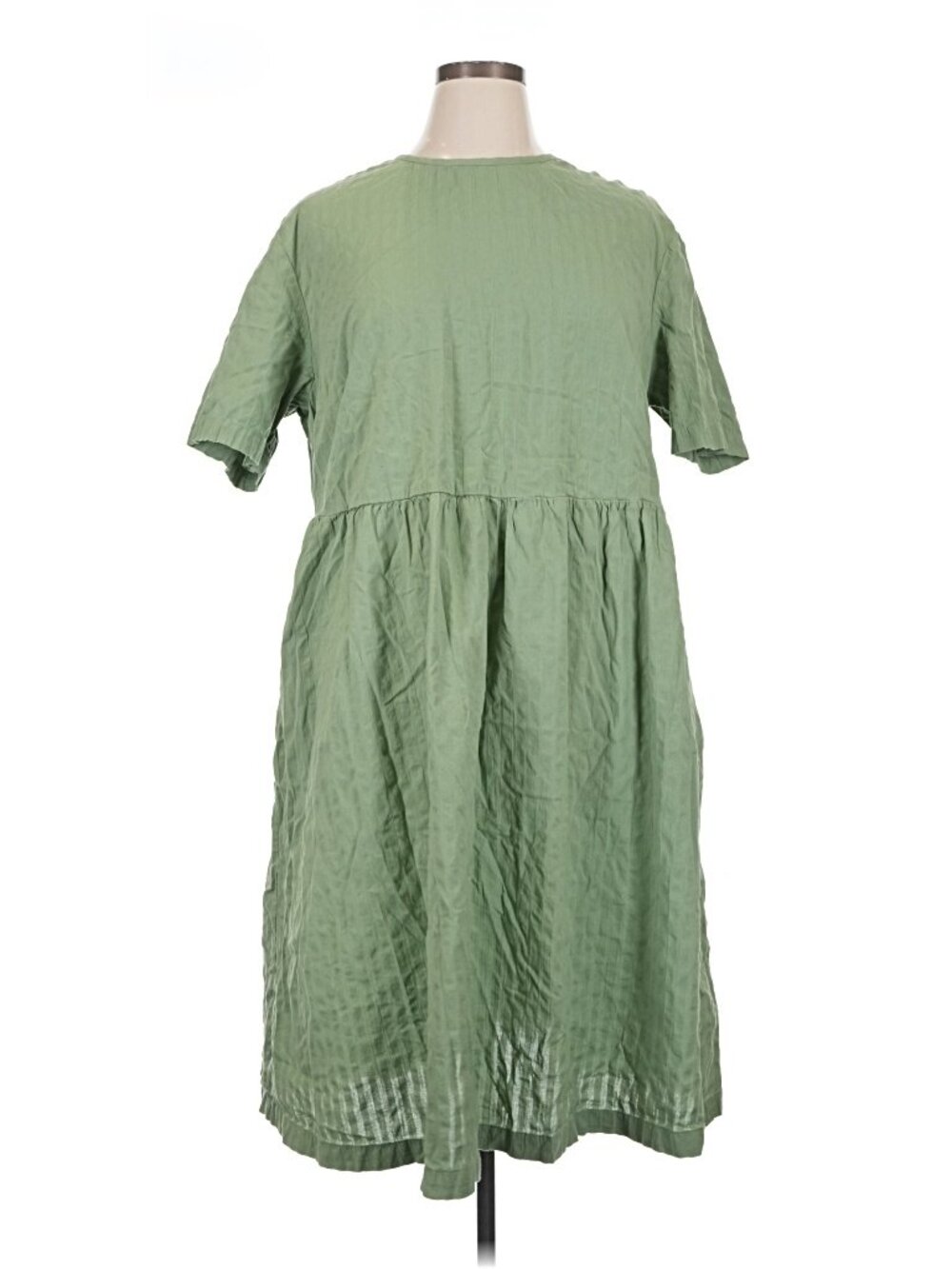 Lucy & Yak Georgia Midi Dress Green UK 16 / US 12 EUC Organic Cotton